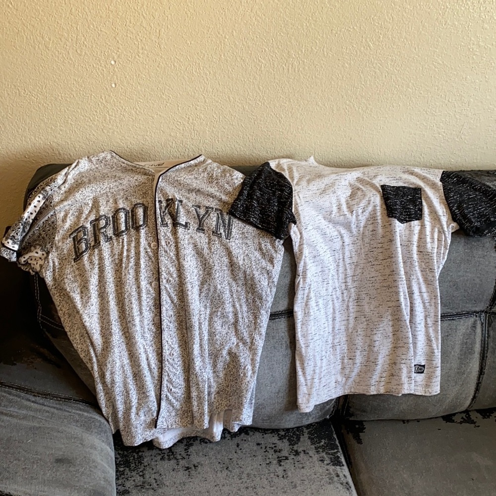 Two black and white shirts